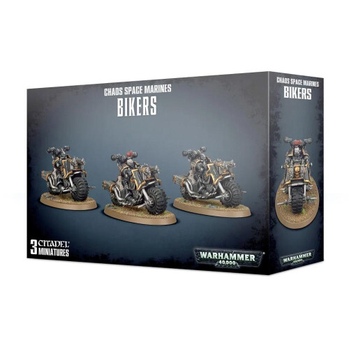 Warhammer Games Workshop Warhammer 40k Chaos Space Marines Bikers 43-08 - Tabletop Miniatures Wargame