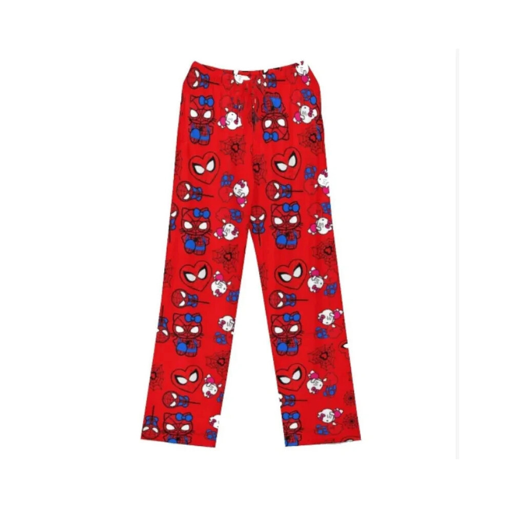 Red XL Cotton Hello Kitty Ladies Pajama Pants Pyjama Trousers Sleep Bottoms Lounge Sleep Pants