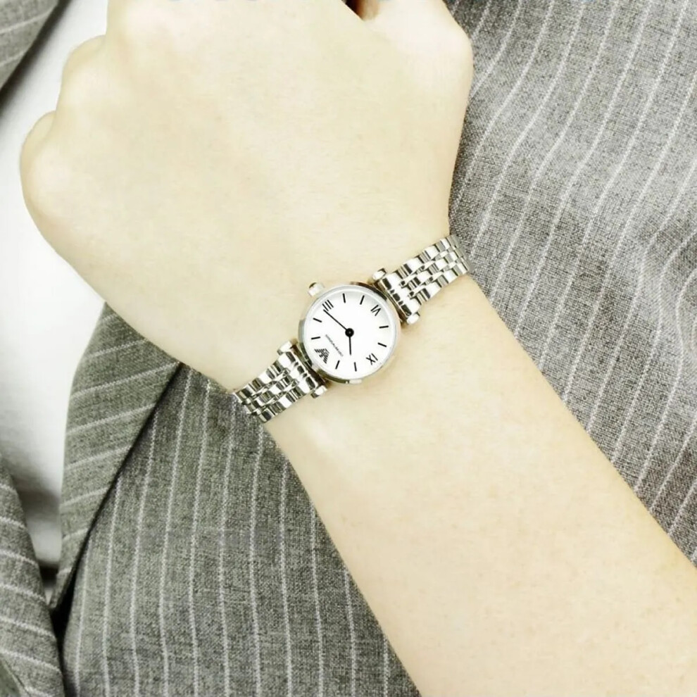 Emporio Armani Women's Watch AR1688 White Dial Stainless Steel Watch
