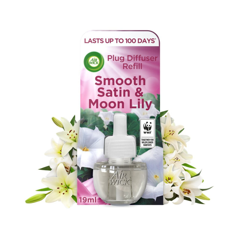 AIR WICK PLUG IN REFILL SCENTED OIL SMOOTH SATIN & MOON LILY 19ML