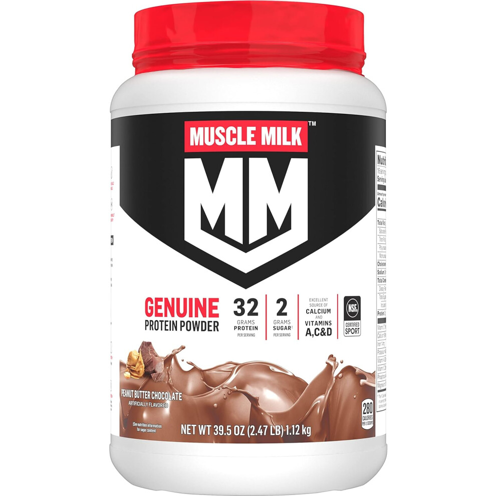Muscle Milk Genuine 32g Whey Protein Powder, Chocolate 2.47 lbs.