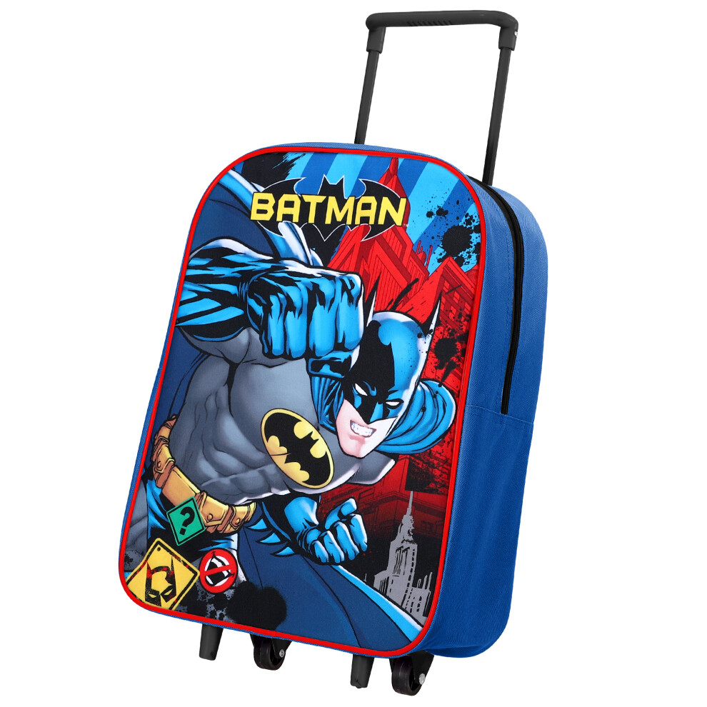 Batman Standard Trolley Backpack Cabin Luggage Foldable Wheels