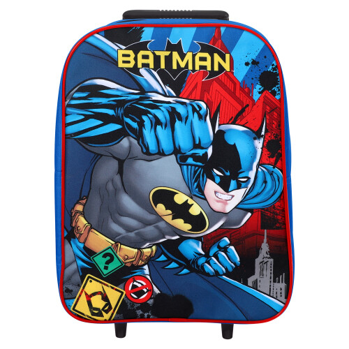Batman Batman Standard Trolley Backpack Cabin Luggage Foldable Wheels 1