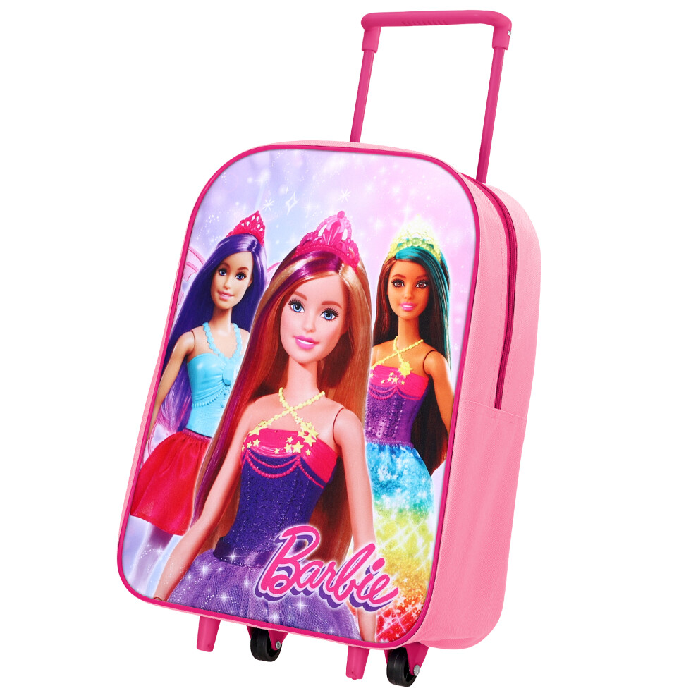 Barbie Dolls Trolley Foldable Wheeled Cabin Bag Luggage Suitcase