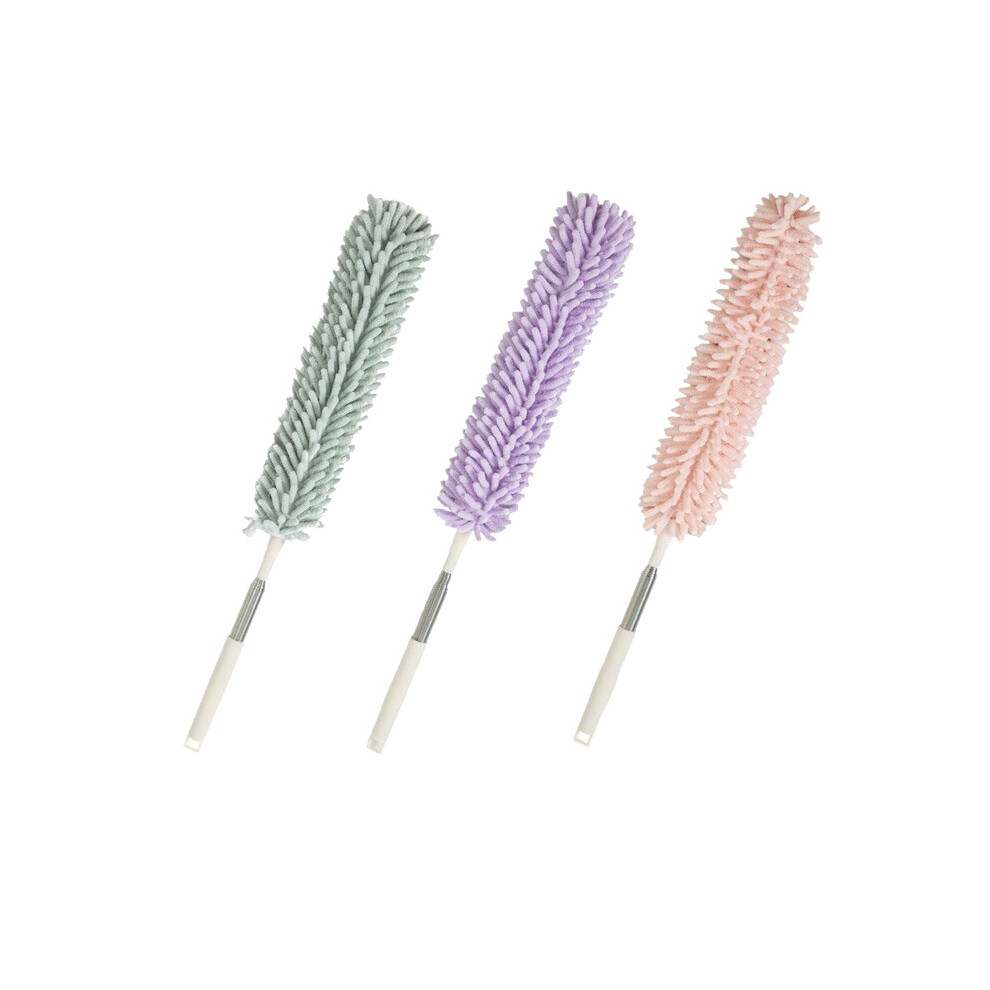 Duster Chenille Duster with Telescoping Pole Bendable Washable Cobweb Duster for Cleaning Ceilings,Fans,Lights,(3 Pack)