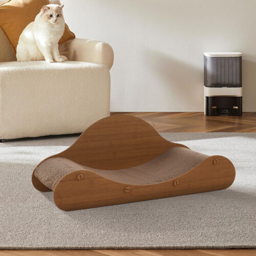 Living And Home Extra Large Curved Shape Cat Scratcher and Lounging Bed