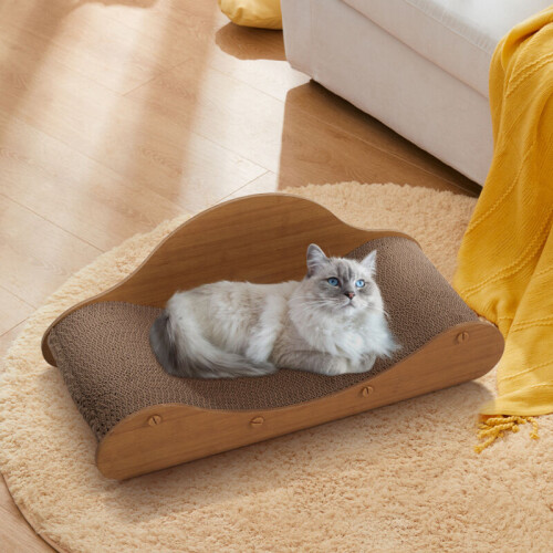 Living And Home Extra Large Curved Shape Cat Scratcher and Lounging Bed 1