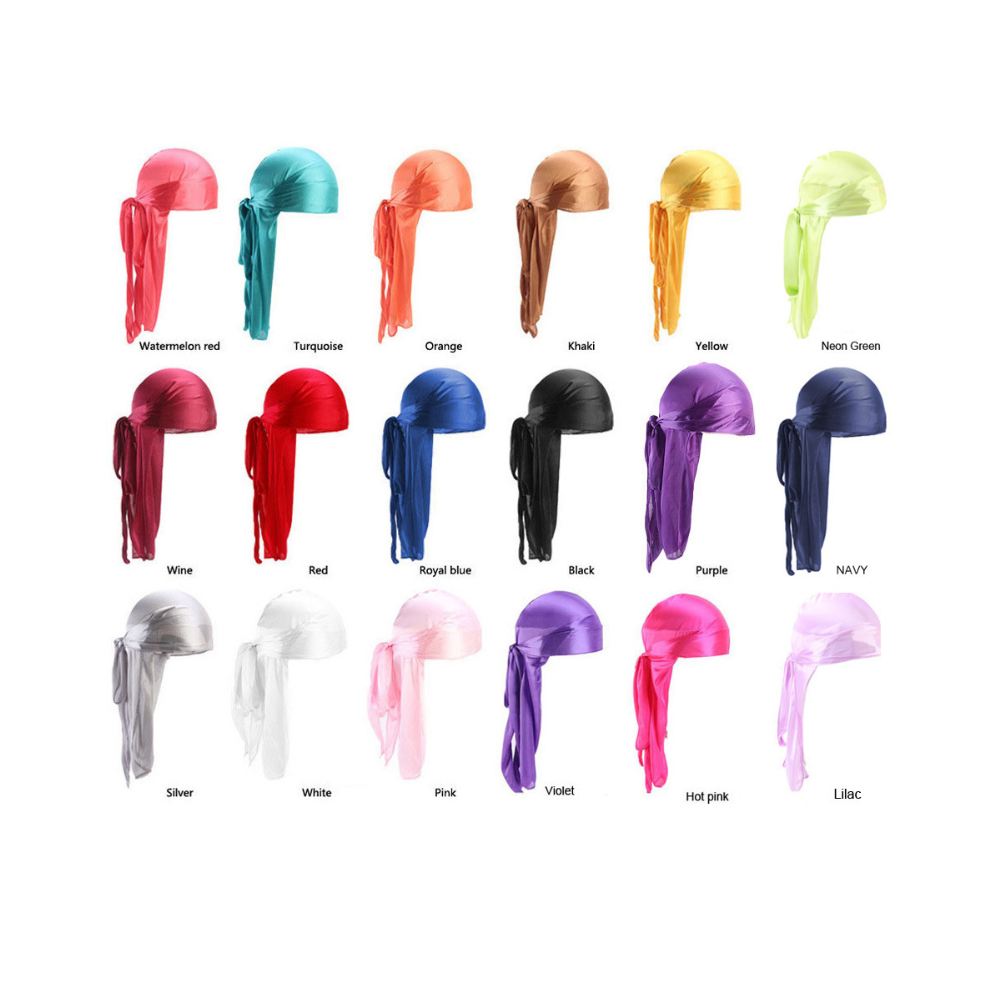 (Royal blue) Men Women Unisex Fashion Bandana Doo Durag Headwear Soft Silk Pirate Cap Wrap-image-OPC-PDYM252-NEW