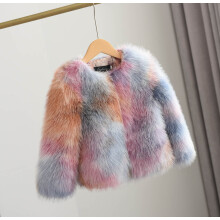 (Taro, 2-3Years) Kids Girls Fur Coat outwear Winter Jacket Warm UK