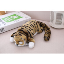 (brown) Cuddly Electronic Cat Interactive Plush Animal Robot Toys Electric Robotic Pet -