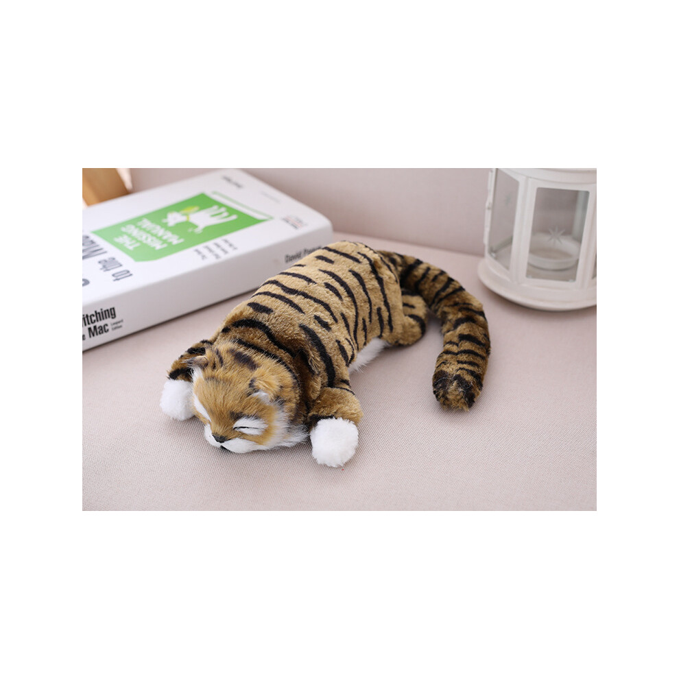 (Brown) Cuddly Electronic Cat Interactive Plush Animal Robot Toys Electric Robotic Pet - Brown
