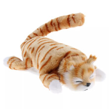 (light brown) Cuddly Electronic Cat Interactive Plush Animal Robot Toys Electric Robotic Pet -