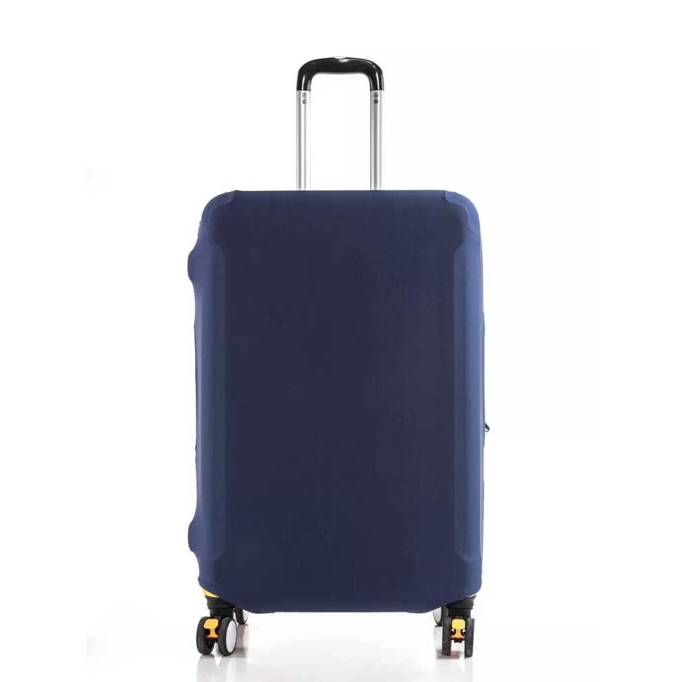 (L (26-28 inch), Navy Blue) UK Travel Trolley Case Cover Protector Suitcase Luggage Storage Cover Elastic