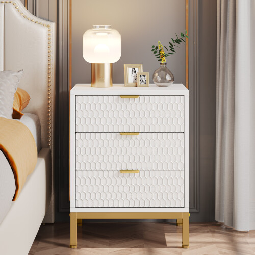 Tribesigns Tribesigns Modern Nightstand, 65.5 cm Bedside Table with 3 Drawers 2