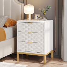 Tribesigns Modern Nightstand, 65.5 cm Bedside Table with 3 Drawers
