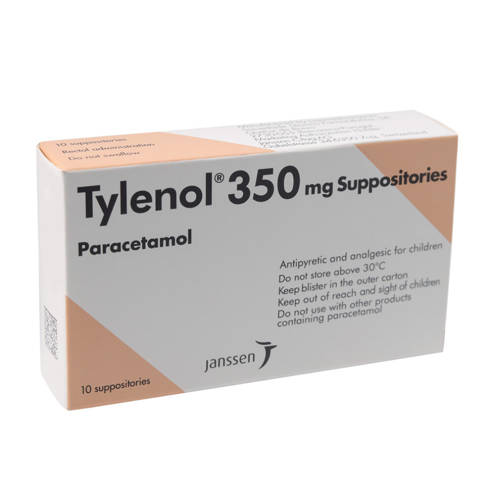 Tylenol 350mg Suppositories 10s, Relief Aches And Pains Such As Headache - Sore Throat - Toothache