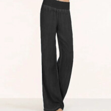 (black, 4XL) Women High Waist Baggy Jeans Summer Wide Leg Denim Pants Trousers Thin Casual