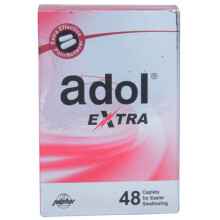Adol Extra Caplets 48's, Relief Pain Such As Headache, Migraine, Backache, Rheumatic Aches