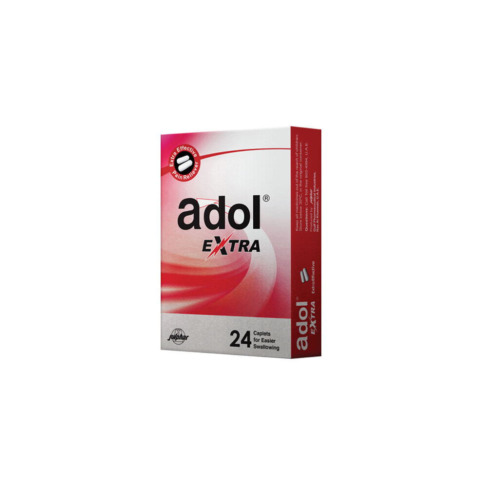 Adol Extra Caplets 24's Used For Fever, Cold, Flu, Headache, Ear Pain