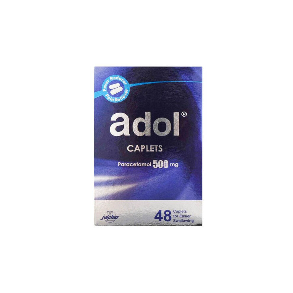 Adol 500 mg Caplets 48's Relief Pain Such As Headache, Migraine, Backache, Rheumatic Aches, Period Pain, Toothache