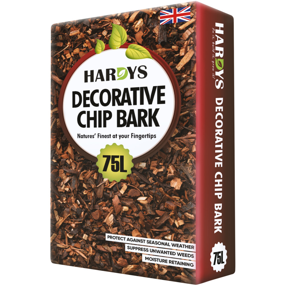 75L Decorative Wood Bark Chippings Mulch Garden Landscaping Play Area Woodchip