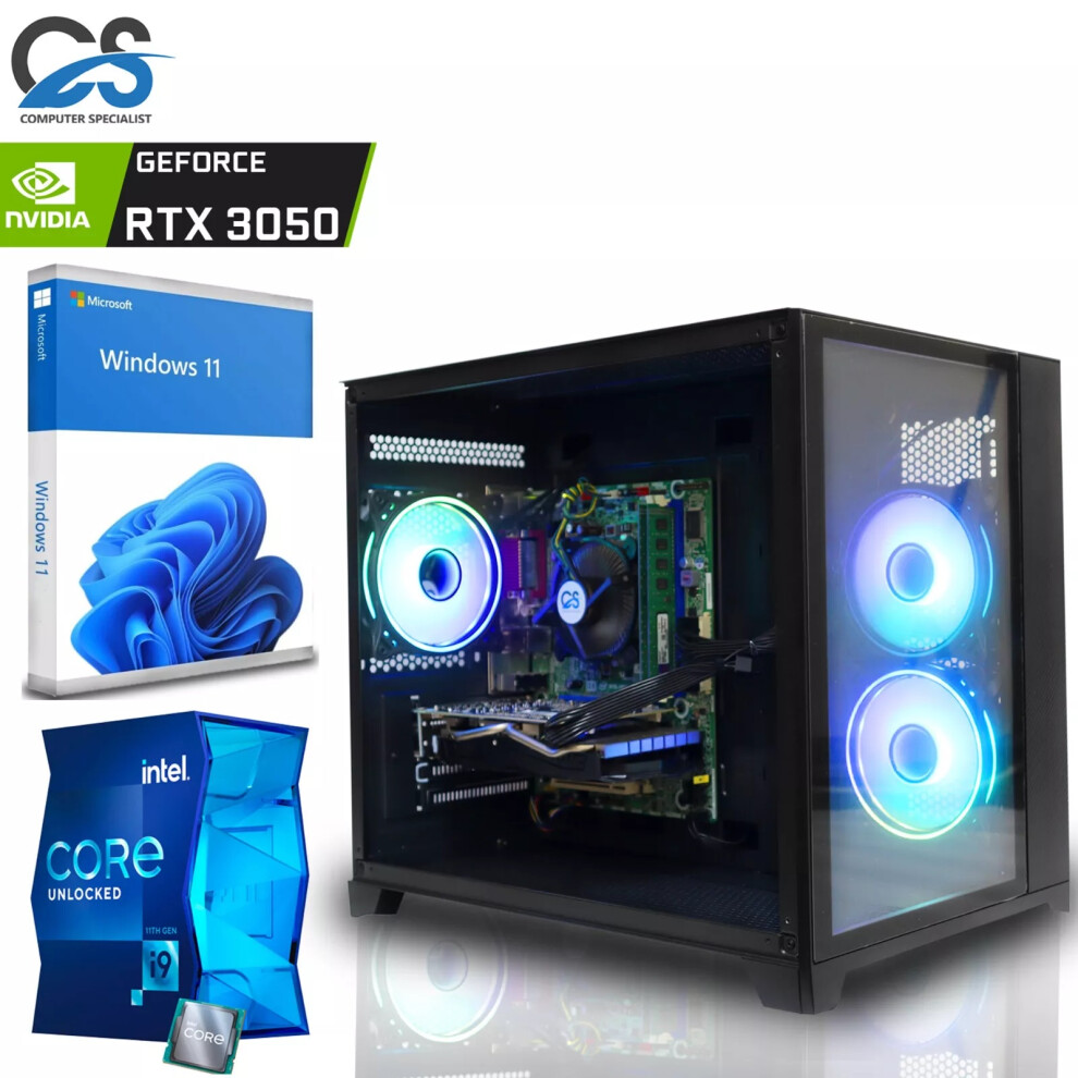 Fast Gaming PC Core i9 11900F 16GB DDR4 1TB SSD RTX 3050 Windows 11