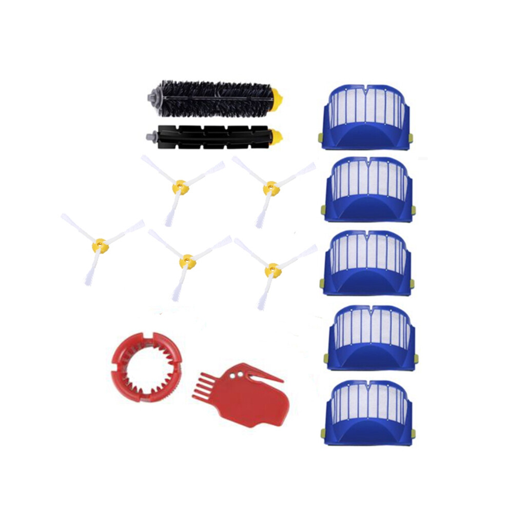 Compatible For Irobot Roomba 600 Serie,610 620 625 630 650 660 Bristle&Flexible Beater 3-Armed Brush Filters Kit 14 PCS-image-OPC-PDYMC5K-NEW