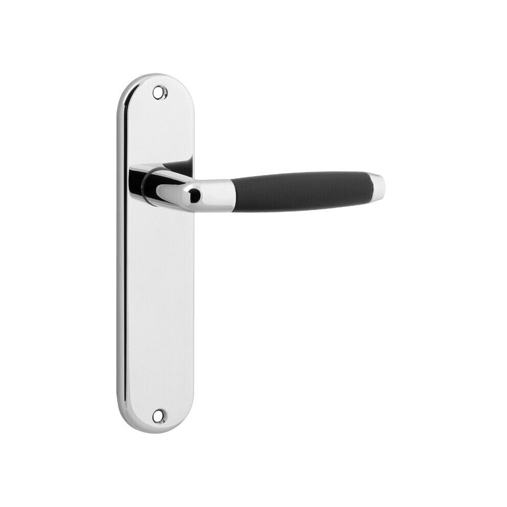 (Polished Nickel Plain) Metal Lever Latch Door Handles Set Round Rose