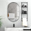 Living And Home Modern Oval Metal Wall Mirror Black 1