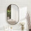 Living And Home Modern Oval Metal Wall Mirror Black 2