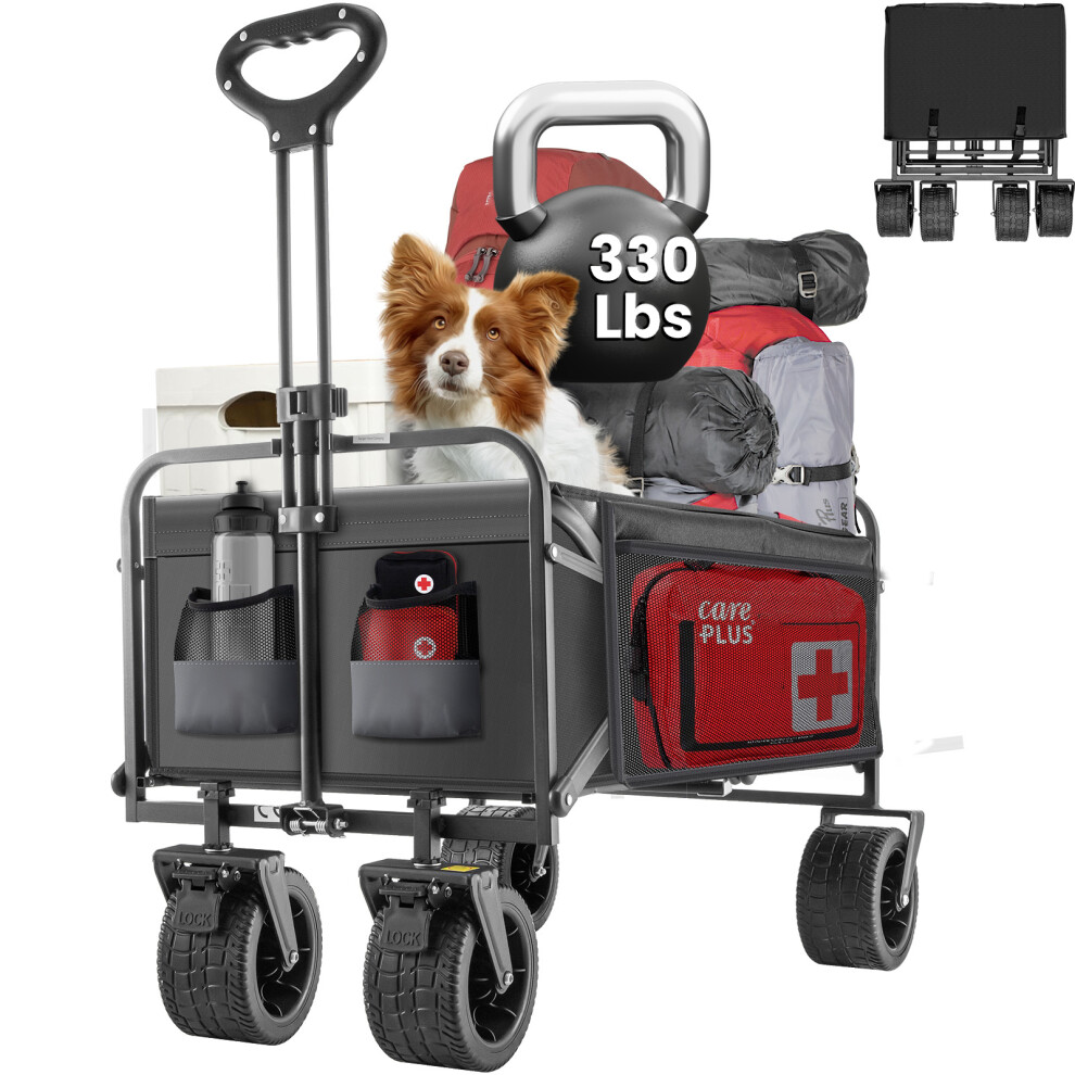 (black) Heavy-Duty Cart Folding Festival Trolley Loadable