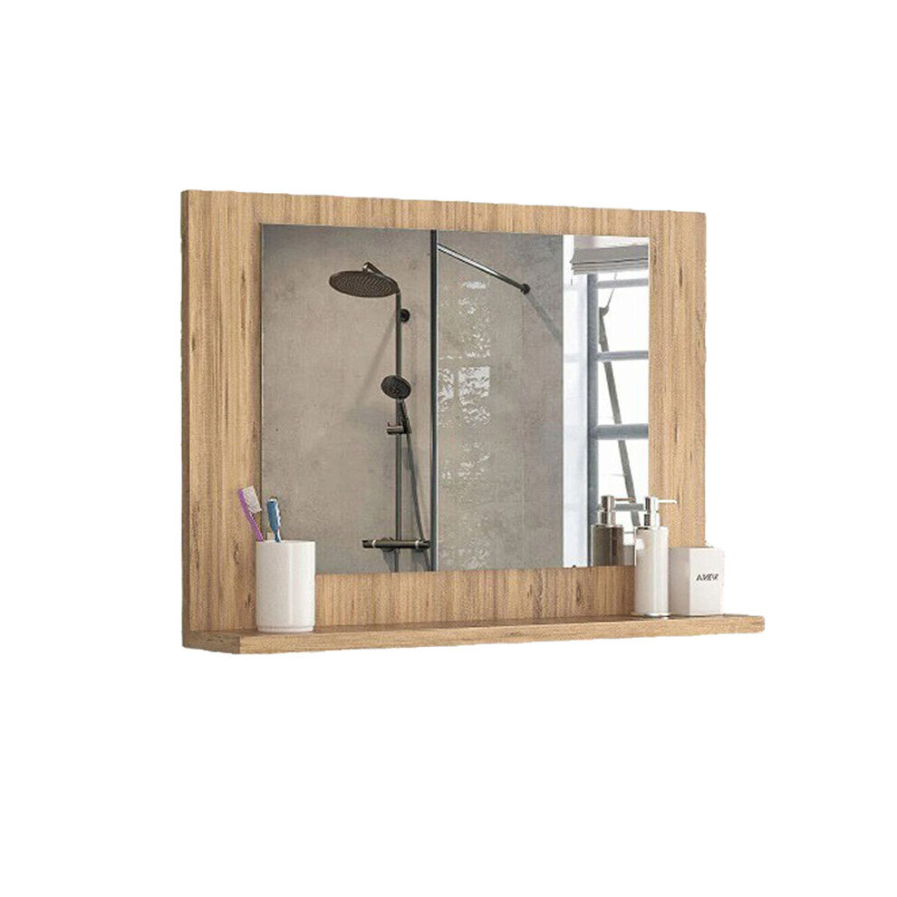 (Pine) Modern Wooden Wall Mounted Bathroom Mirror