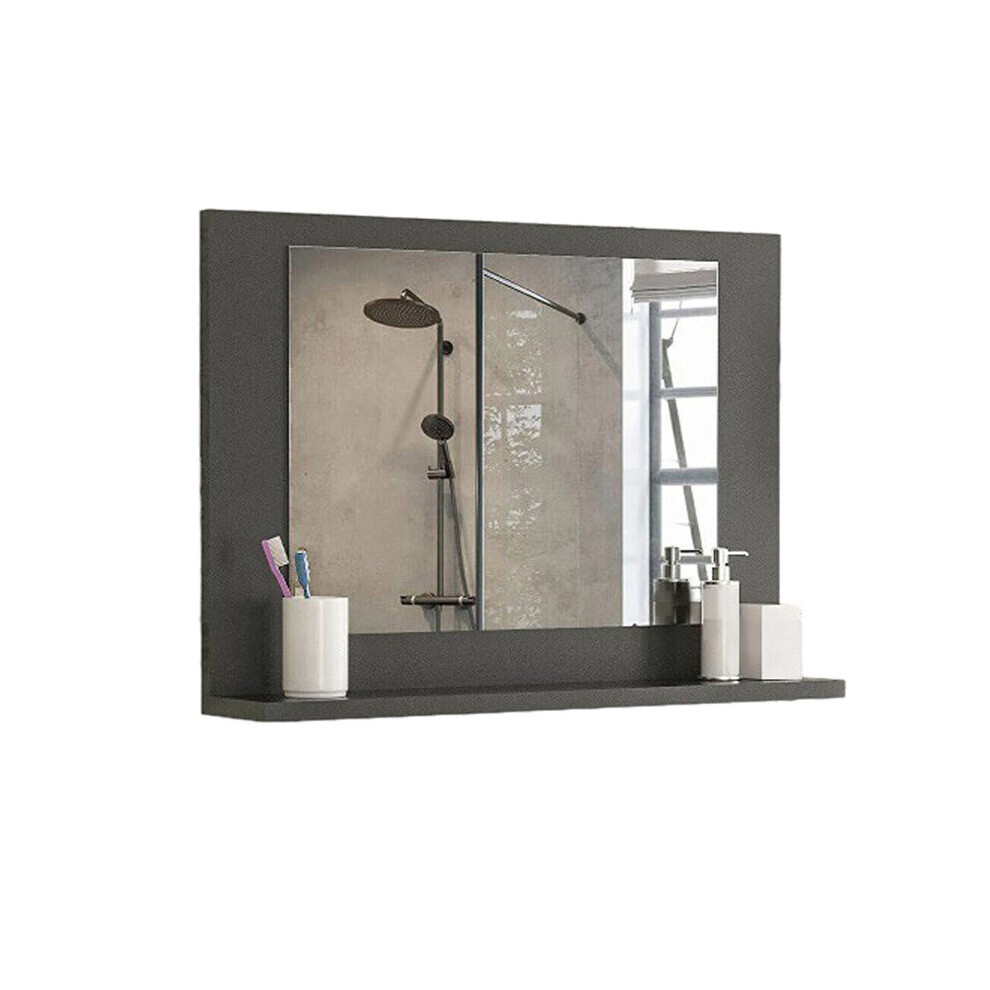 (Anthracite) Modern Wooden Wall Mounted Bathroom Mirror
