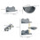 PawHut PawHut Wall Mounted Cat Tree 4PC Kitten Activity Centre with Sisal, Grey 2