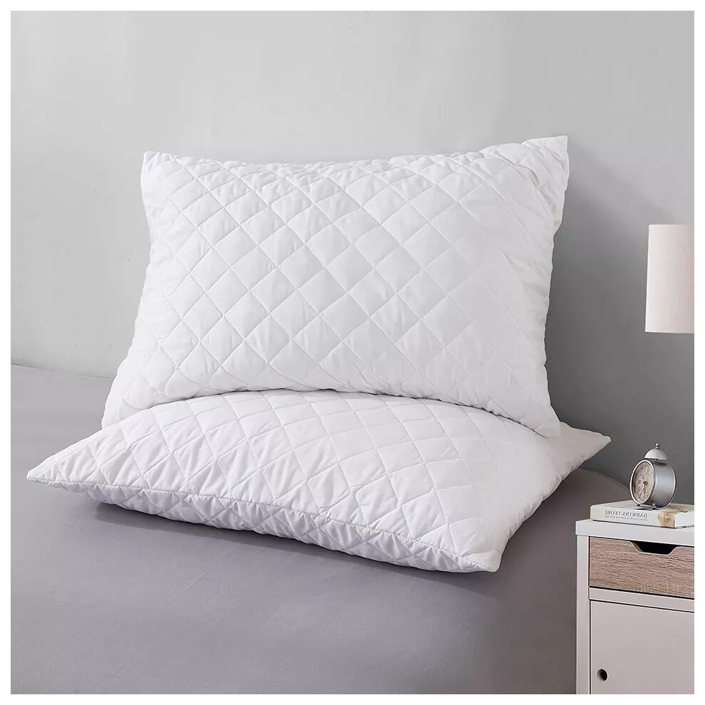 (Pack of 2) Quilted Filled Pillows Hotel Quality Pillow Pack of 1,2 & 4