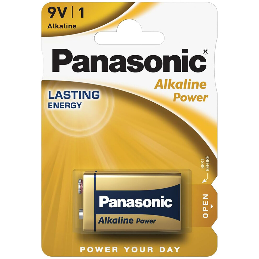 Panasonic Alkaline Power 1 X 9V Size Battery Block PP3 6LF22