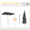 Outsunny Outsunny Aluminium Sun Umbrella Parasol Patio Rectangular 2M x 1.3M Grey 4