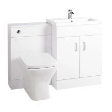 Nes Home Bathroom 1100mm Floor Standing White Vanity, Basin & BTW Rimless Toilet