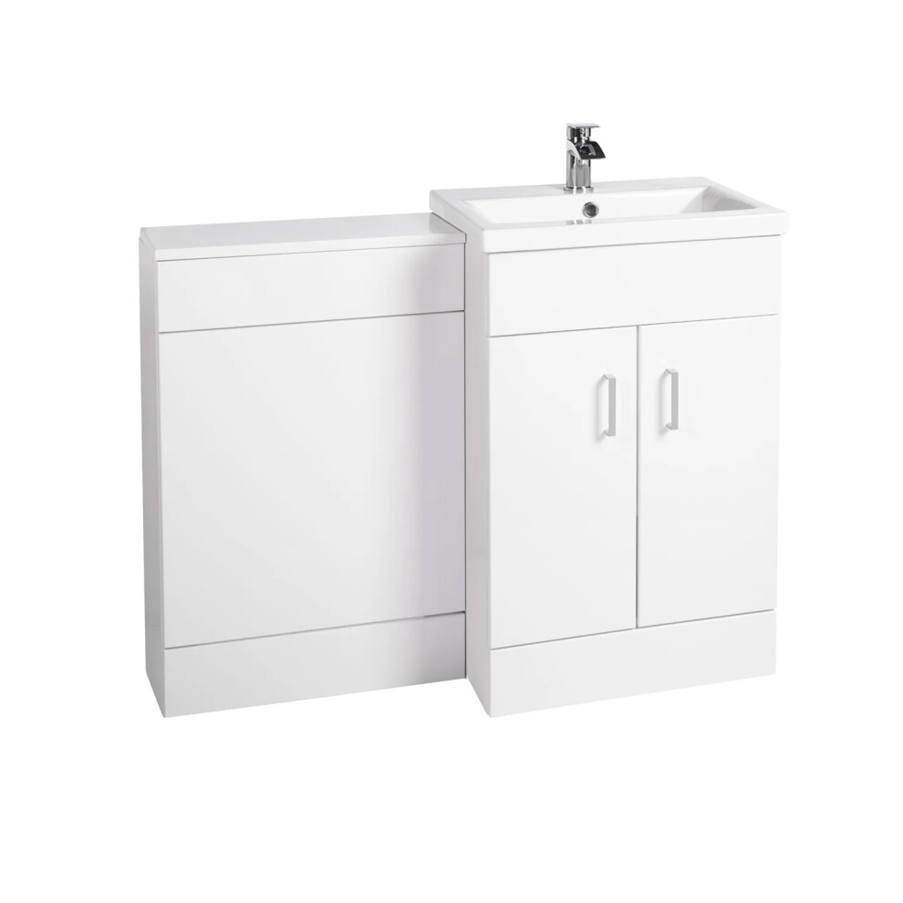 Nes Home Modern Bathroom 500mm Floor Standing White Vanity & Ceramic Basin