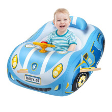 (Blue) Floats For Kids Car Shape Inflatable Pool Float Outdoor Games Inflatable Ride-On Water Toys For Kids Ages 3 Pool Toy For Lake