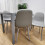 Glass Dining table and 4 grey leather chairs  Grey Glass Table 8
