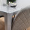 Glass Dining table and 4 grey leather chairs  Grey Glass Table 6