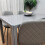 Glass Dining table and 4 grey leather chairs  Grey Glass Table 4