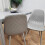 Glass Dining table and 4 grey leather chairs  Grey Glass Table 5