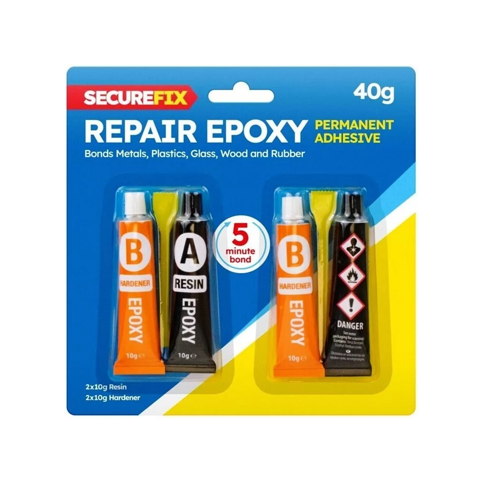 (4 Tubes (40g)) Repair Epoxy Glue Resin DIY Strong Adhesive