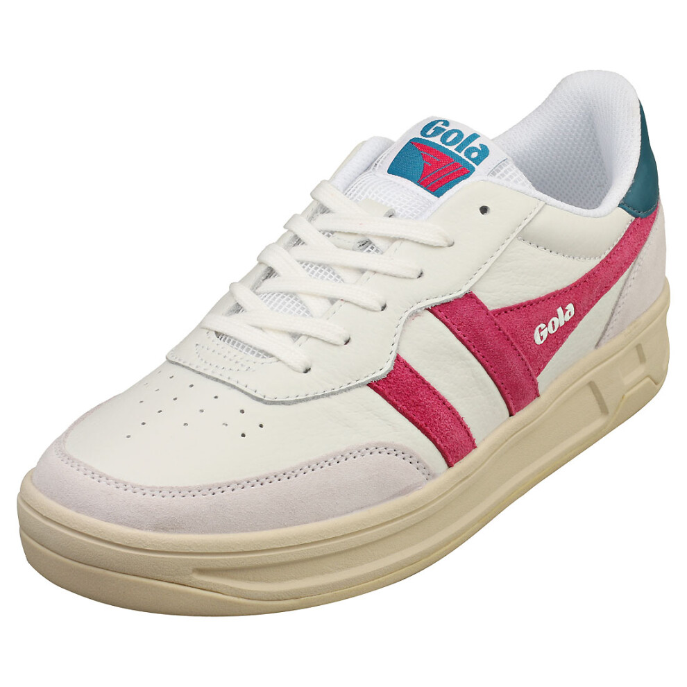 Gola Topspin Womens Fashion Trainers in White Fuchsia - 3 UK