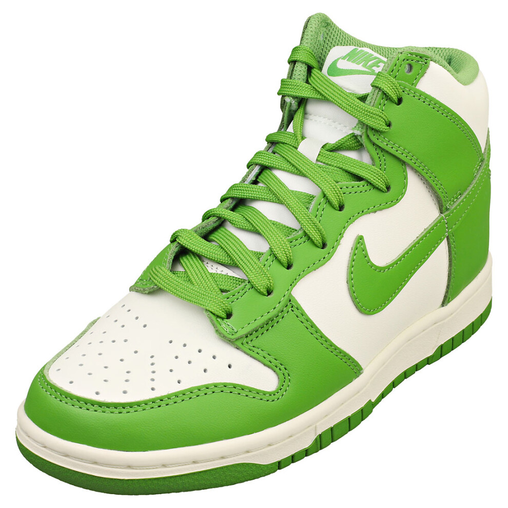 (4.5) Nike Dunk High Womens Fashion Trainers in White Green