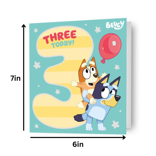 Bluey Bluey Age 3 Birthday Card 2