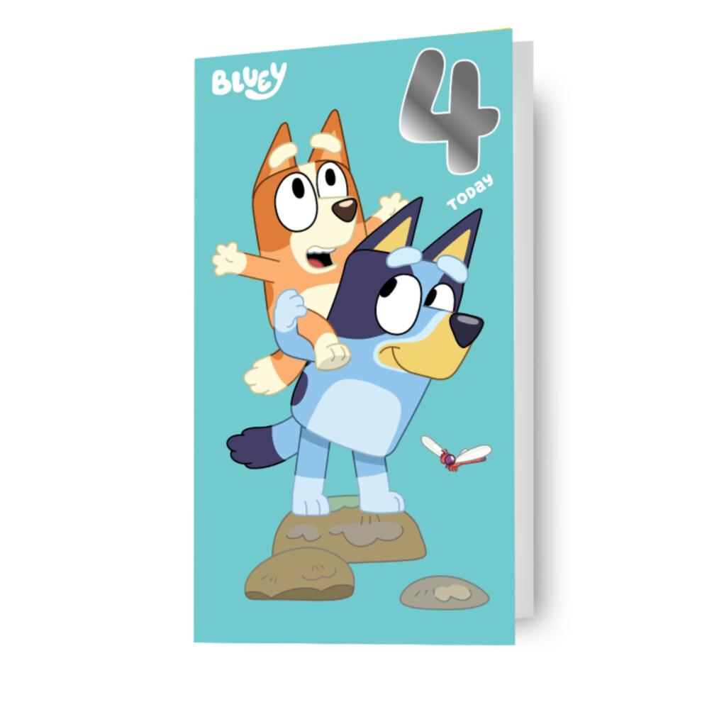 Bluey '4 Today' 4th Birthday Card