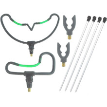 Bank Stick &amp; Rod Rest Set. 4 X 60cm Bank Stick, Feeder Rest, 'v' Rest &amp; 2 X Butt Rest